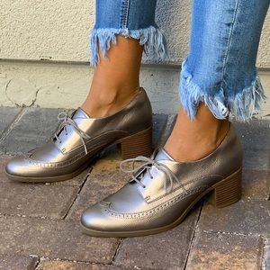 Bronze Lace Up Wingtip Boyfriend Hermes Oxfords